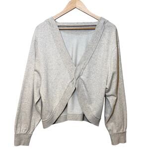 Pilcro Ryanne Crisscross Open Back Sweatshirt Terry Anthropologie Gray Small